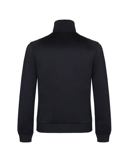 Gucci Blue Technical Jersey Jacket With Zip And Web Tape for men