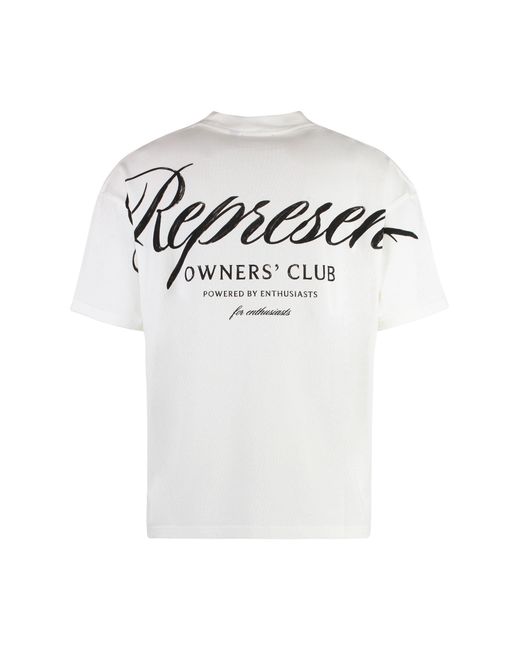 T-shirt girocollo in cotone di Represent in White da Uomo