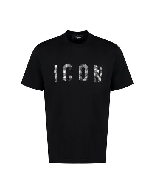 DSquared² Black Icon Cotton T-shirt for men