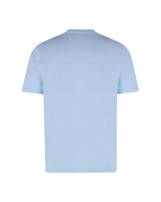 Versace Blue Cotton Crew-Neck T-Shirt for men