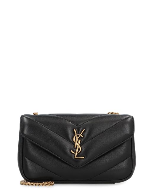 Borsa Loulou Mini in pelle di Saint Laurent in Black