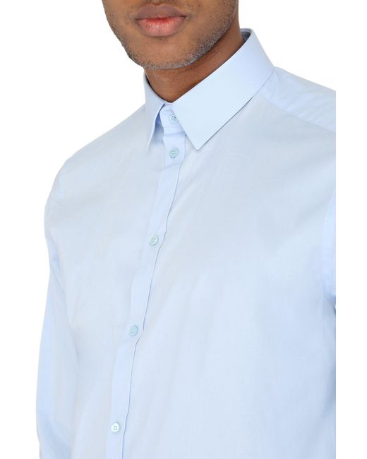 Dolce & Gabbana Blue Dolce & Gabbana Stretch Poplin Shirt for men