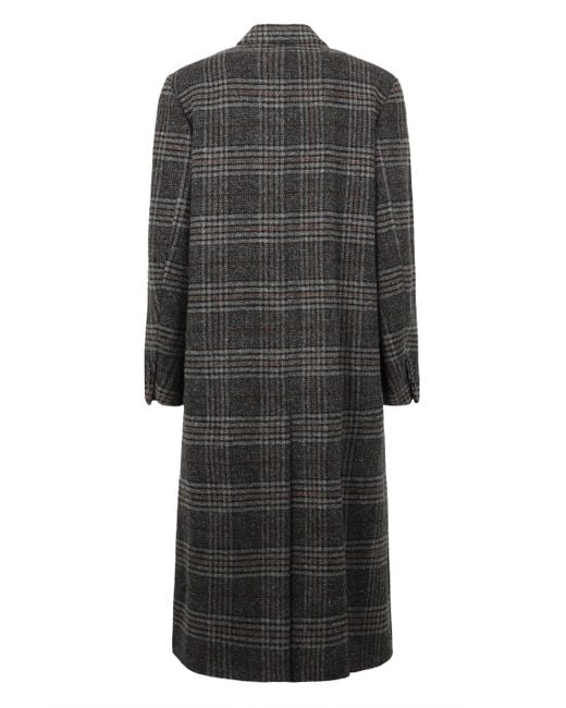 Isabel Marant Black Lexana Check-Motif Double-Breasted Coat