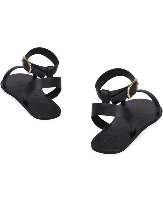 Manebí Black Chloe Leather Sandals
