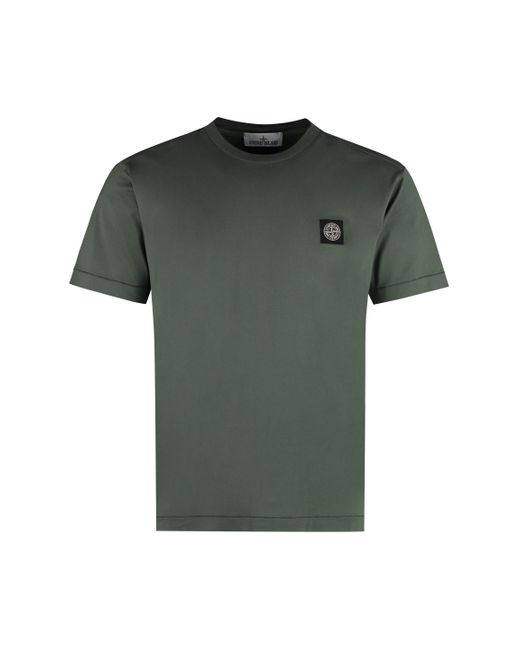 Stone Island Green Cotton Crew-neck T-shirt for men
