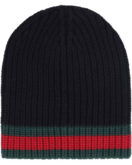 Gucci Blue Ribbed Knit Beanie