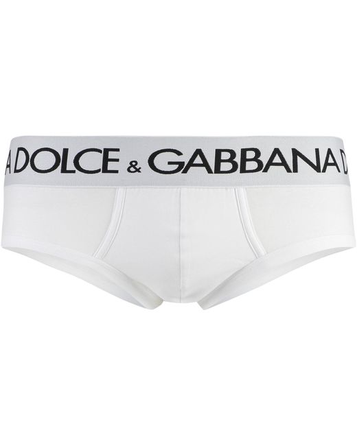 Set da due slip in cotone di Dolce & Gabbana in White da Uomo