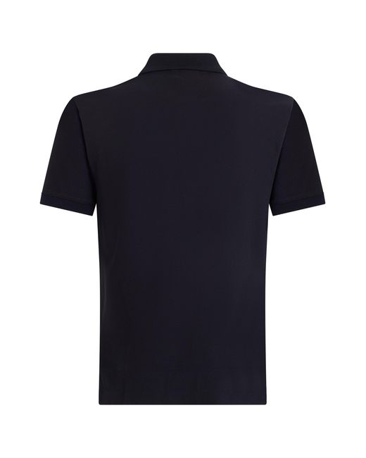 Emporio Armani Black Cotton Polo With Short Sleeves for men
