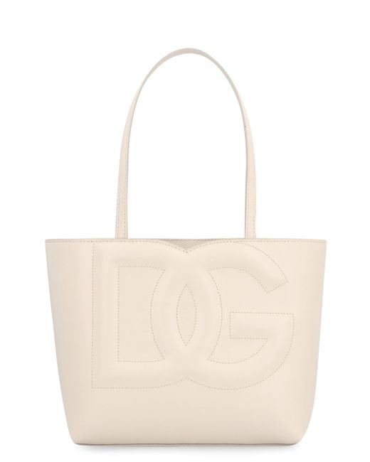 Tote bag Logo in pelle di Dolce & Gabbana in Natural