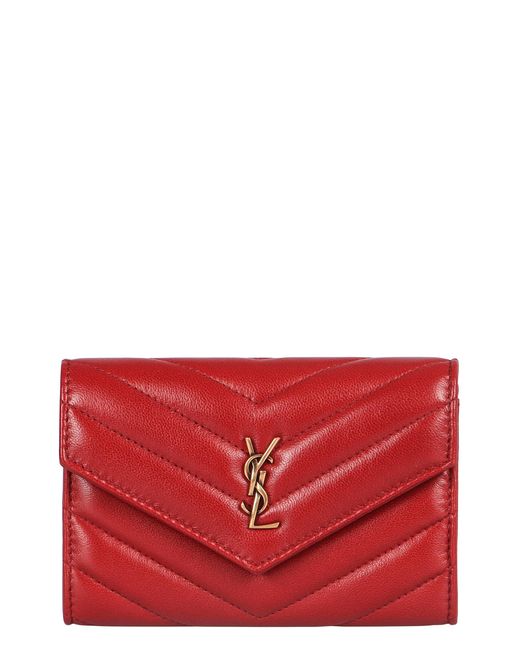 Saint Laurent Red Cassandre Wallet