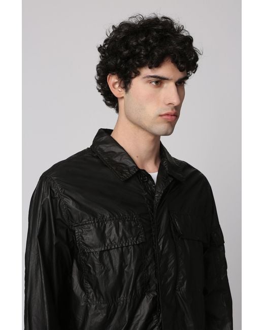 C P Company Black Technical Fabric Shirt For for men