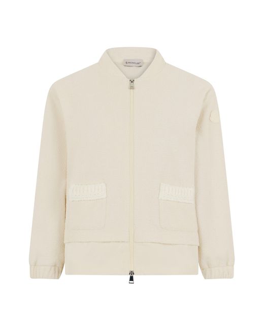 Moncler White Lightweight Zip-Front Cardigan