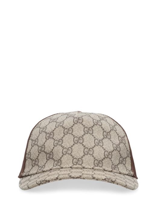 Cappello da baseball stampa GG Supreme di Gucci in Gray da Uomo