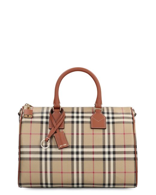 Burberry Natural Bowling Bag Check Media
