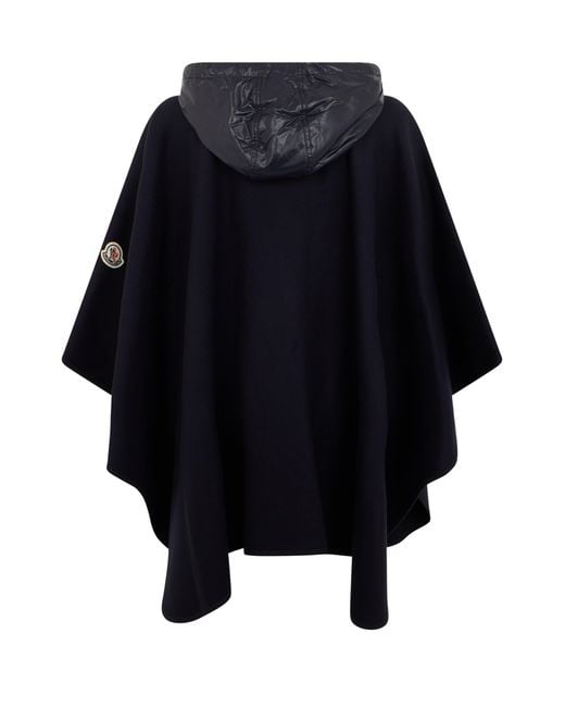 Moncler Blue Cloak With Hood And Belt