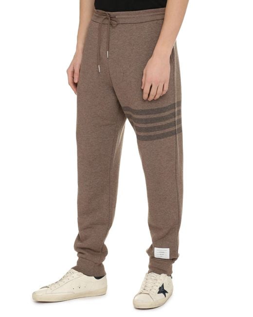 Thom Browne Brown Virgin Wool Track Pants for men