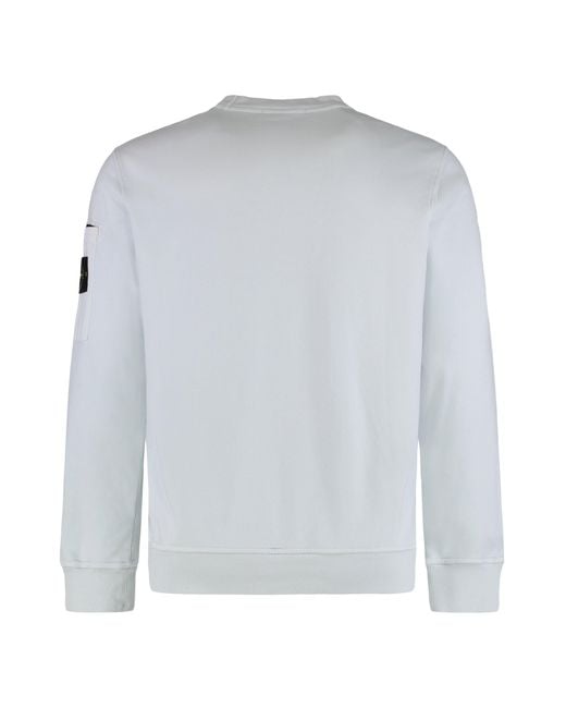 Stone Island White Crewneck Sweatshirt for men