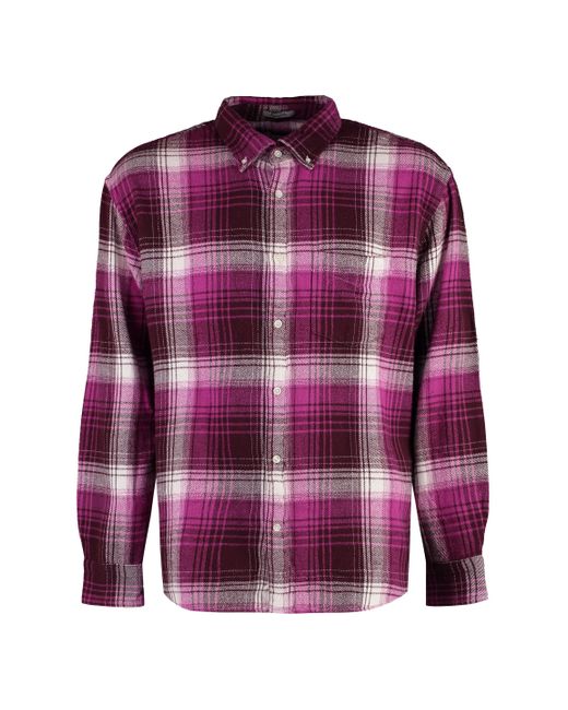 Gant Purple Checked Flannel Shirt for men