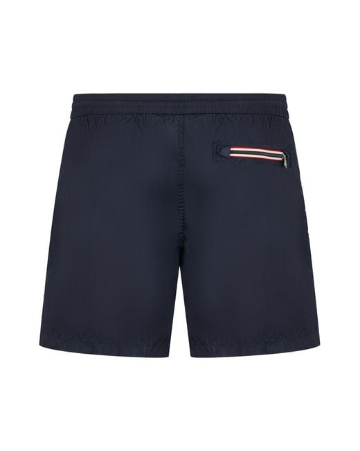 Moncler Blue Swimsuit With Application for men