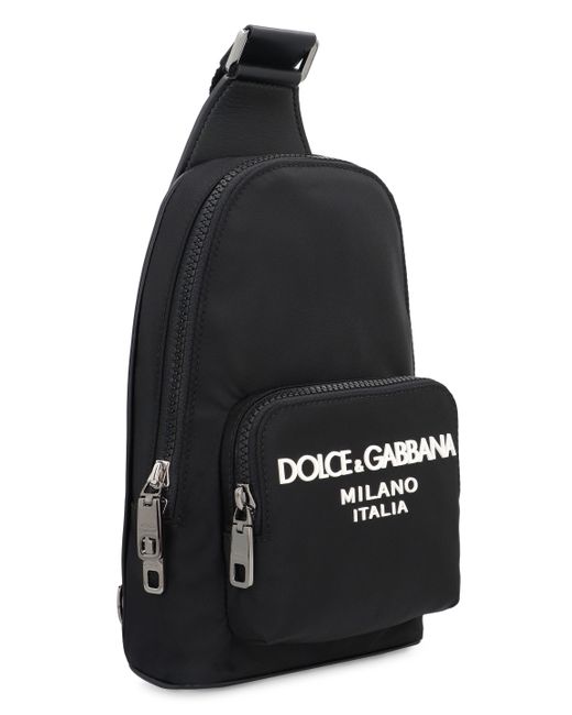 Dolce & Gabbana Black Nylon One-Shoulder Backpack for men