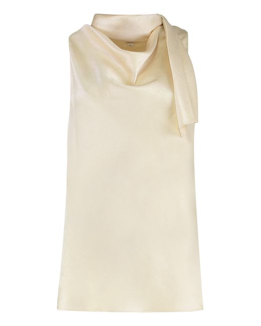 Top in raso con sciarpa di Vince in Natural