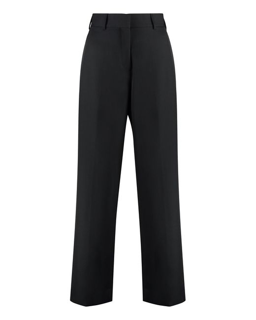 Palm Angels Black Wool Blend Trousers