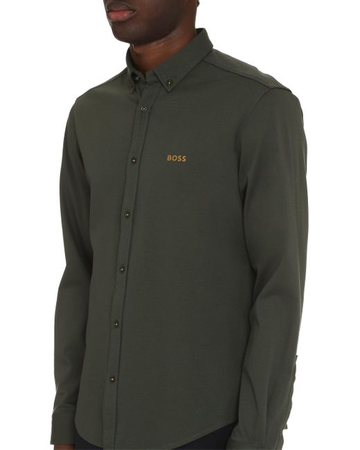 Boss Green Button-Down Collar Cotton Shirt for men