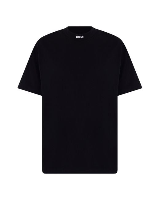 Boss Black Cotton T-Shirt With Short Sleeves for men