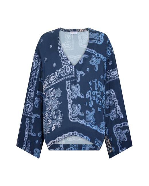 The Attico Blue Loose Blouse With Paisley Print
