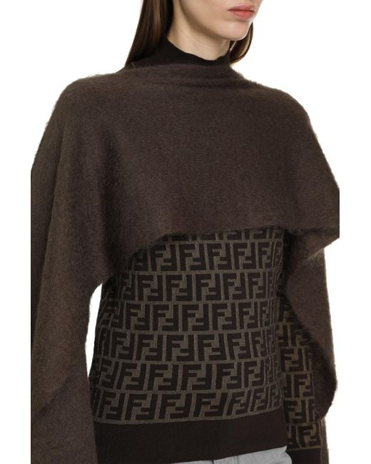 Moschino Black Mohair Cape Coat
