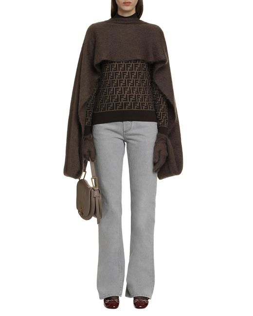 Moschino Black Mohair Cape Coat