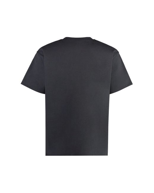 T-shirt girocollo in cotone di Bottega Veneta in Black da Uomo