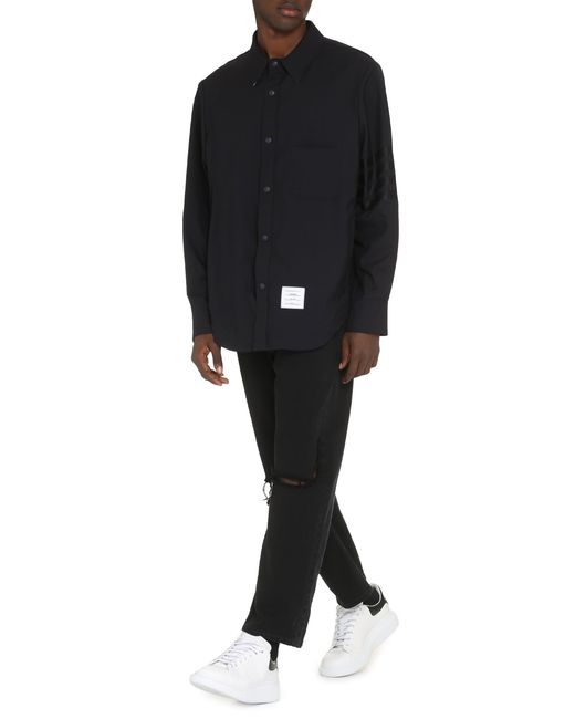 Thom Browne Blue Bar Shirt for men