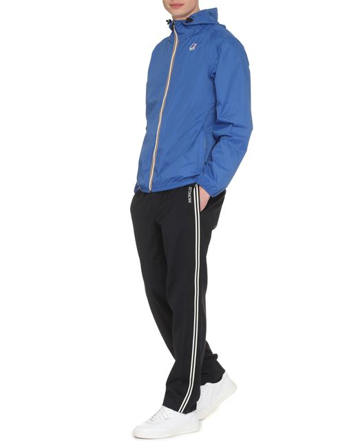 K-Way Blue Claude Hooded Nylon Jacket for men
