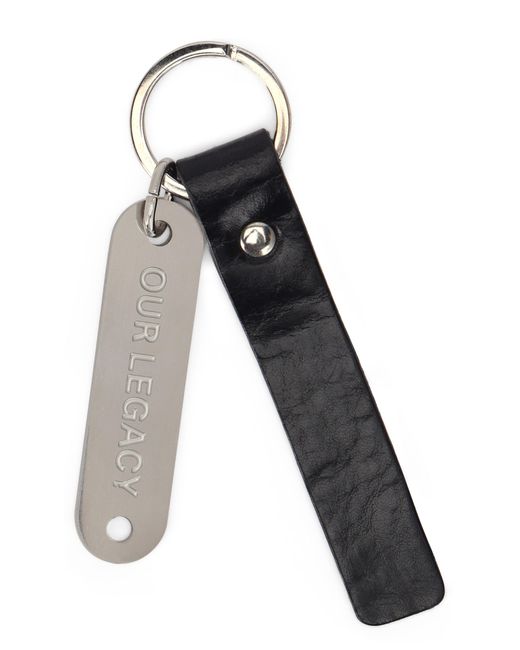 Our Legacy Black Leather Keyring for men