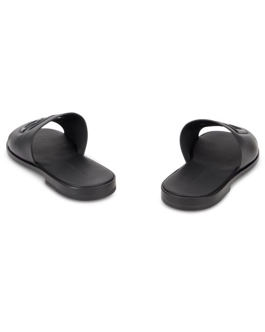 Dolce & Gabbana Black Leather Slippers With Logo for men