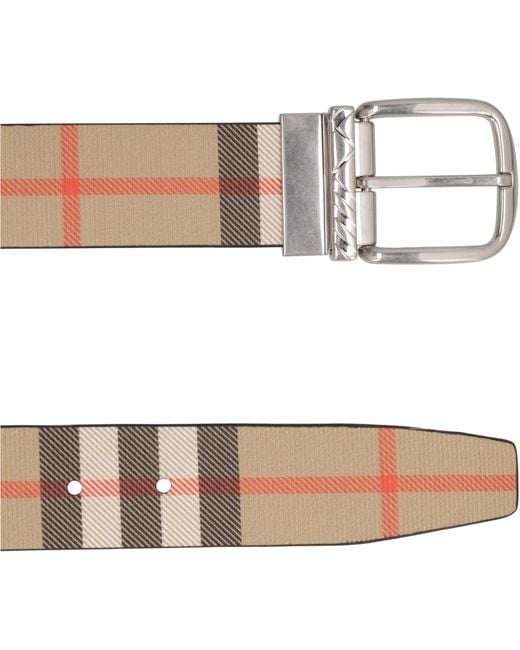 Burberry Natural Reversible Belt With Buckle for men