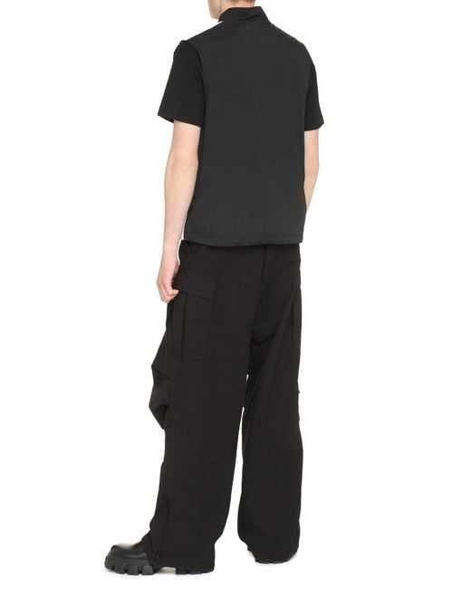 Palm Angels Black Technical Fabric Jacket for men