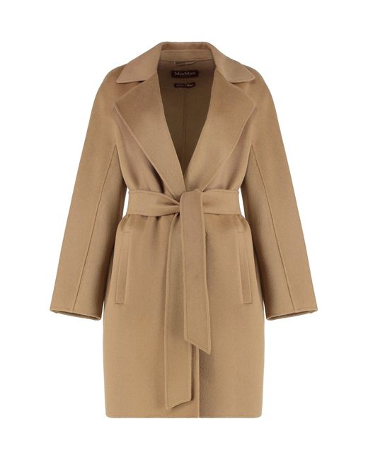Max Mara Natural Wool And Cashmere Coat