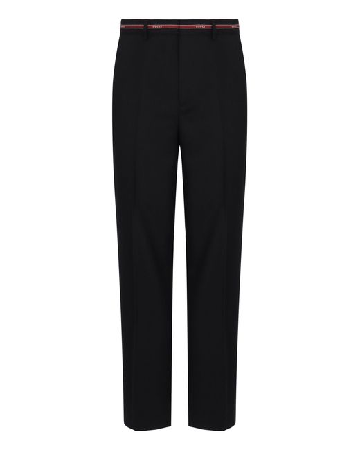 Gucci Black Selvedge-Detail Wool Trousers for men