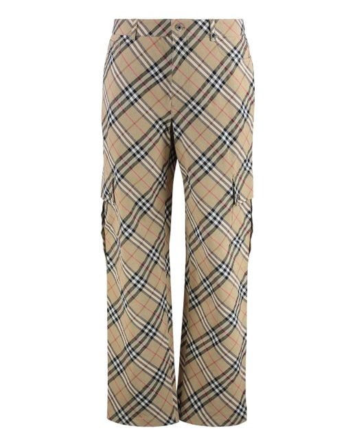 Burberry Gray Linen And Cotton Trousers for men