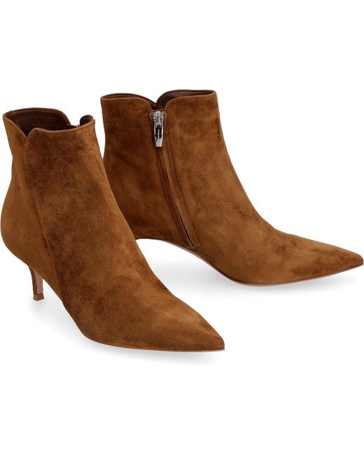 Gianvito Rossi Brown Suede Ankle Boots