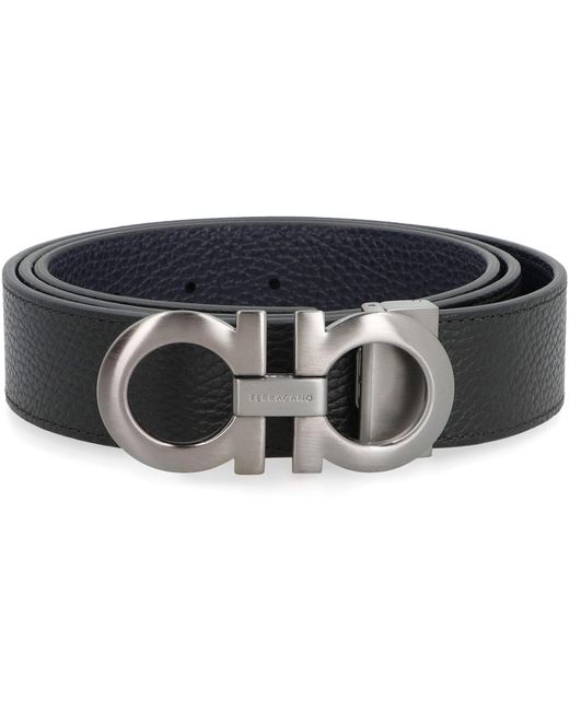 Cintura reversibile Gancini in pelle di Ferragamo in Gray da Uomo