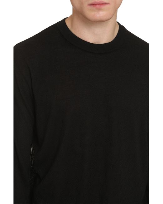 Pullover in seta e cotone di Versace in Black da Uomo