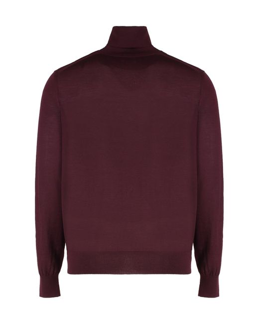Saint Laurent Red Wool Turtleneck Sweater for men
