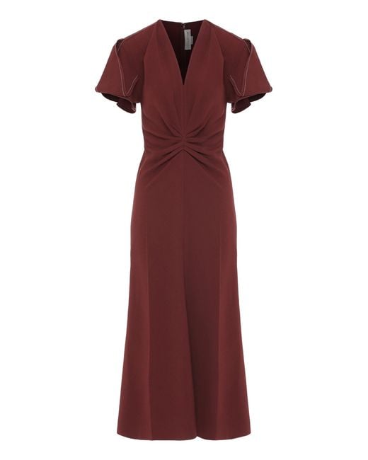 Victoria Beckham Red Midi Dress Eve