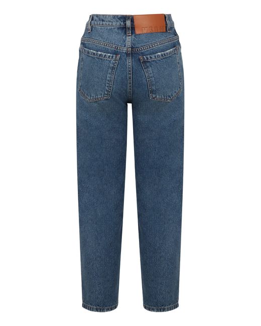 MSGM Blue 5-Pocket Straight-Leg Jeans