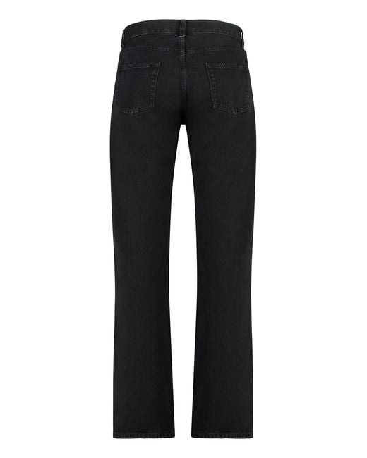 Saint Laurent Black Button Detailed Straight Leg Jeans for men