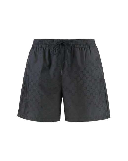 Gucci Gray Gg Nylon Swim Shorts for men