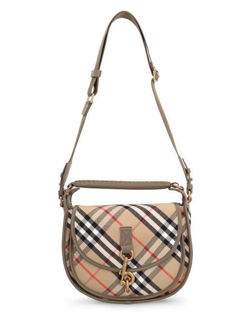 【関税＆送料込み】Burberry B Clip Piccola Messenger Bag Burberry B Clip Piccola Messenger Bag in Natural | Lyst
